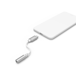 Hama MFi audio adaptér Lightning na jack 3,5 mm pre Apple, aktívny, alu