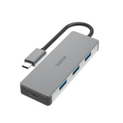 Hama USB-C-Hub, 4 porty, USB 3.2, 10 Gbit/s, hliník