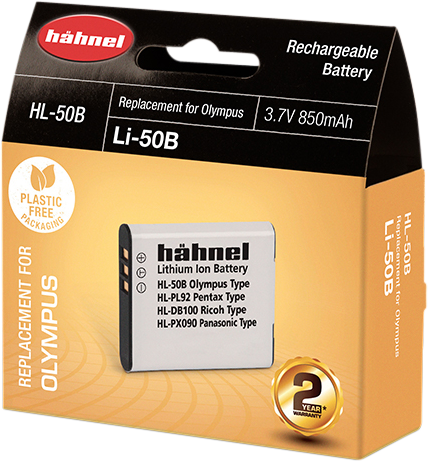 Hähnel HL-50B, Olympus LI-50B, 850mAh, 3.7V, 3.1Wh