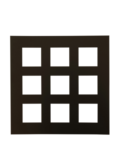 Focus Passepartout 50x50 / Collage 9 pic Black w. black core