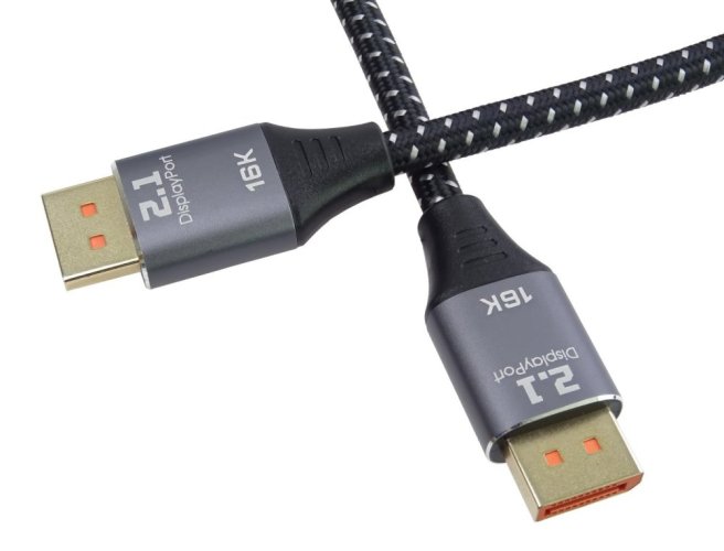 Kabel DisplayPort 2.1, 16K@60Hz, kovové a pozlacené konektory, 1 m