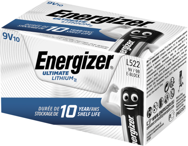 Energizer Ultimate Lithium 9V B2B 10 pack