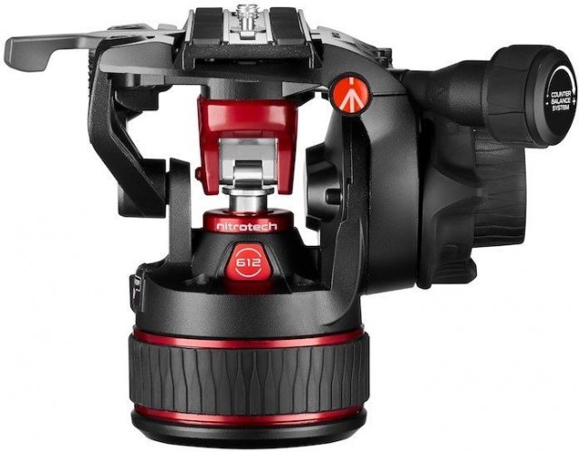Manfrotto Nitrotech 612 Fluid Video Head with Continuous Counterbalance Systém from 4 up to 12 Kg