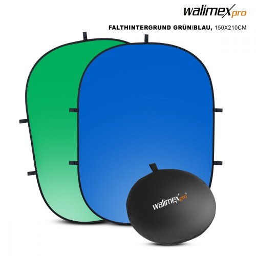 Walimex pro kľúčovacie skladacie pozadie 150x210cm zelenej/modrej