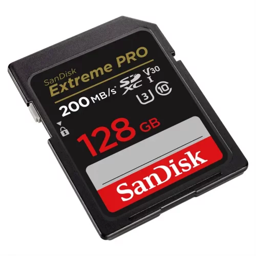 SanDisk Extreme PRO 128GB SDXC paměťová karta 200MB/s a 90MB/s, UHS-I, Class 10, U3, V30