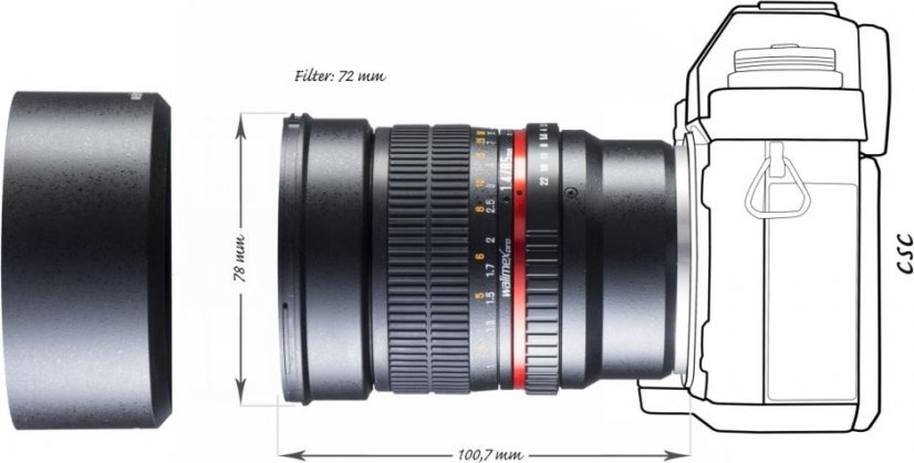 Walimex pro 85mm f/1,4 DSLR Objektiv für Sony E
