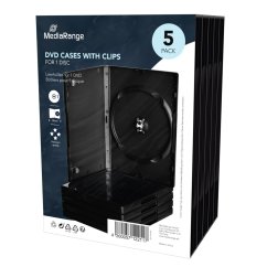Obal na 1 DVD 14mm čierny - 5 ks