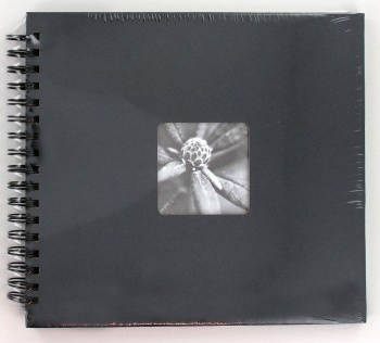 FINE ART 28x24 cm, Foto 10x15 cm/100 Stück, 50 Seiten, schwarze Blätter (Grau)