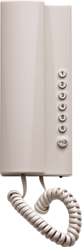 Domácí telefon Tesla Elegant pro systémy 2-BUS se 7 tlačítky a regulací hlasitosti, béžový