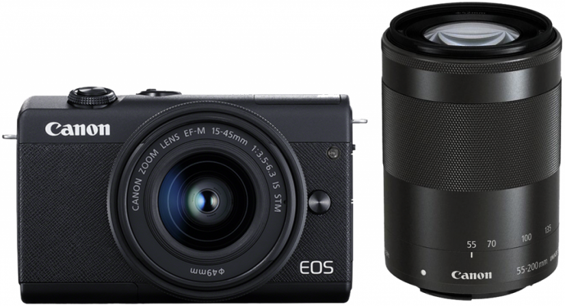 Canon EOS M200 Black + EF-M 15-45 IS STM + 55-200 IS STM