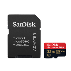 SanDisk Extreme Pro microSDHC 32GB 100 MB/s A1 Class 10 UHS-I V30 + Adapter