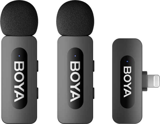 Boya BY-V2 V2.0 Ultra compact 2.4GHz wireless mic for lightning devices - 2TX+1RX