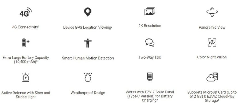 Kamera Ezviz EB8 4G 2K venkovní, otočná, IP, 4G LTE