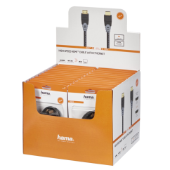 Kabel Hama HDMI 8K, 1,5 m, pozlacený, opletený, blistr/displej
