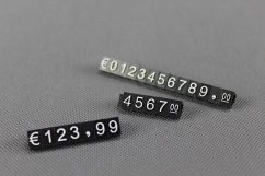Plastové cenovky bílý prolis 6x9mm 1x řada EURO (ESS-W)