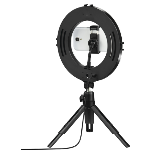 Hama SpotLight Smart 80 II, kruhové LED světlo 8", držák na mobilní telefon, dálková spoušť, stolní stativ