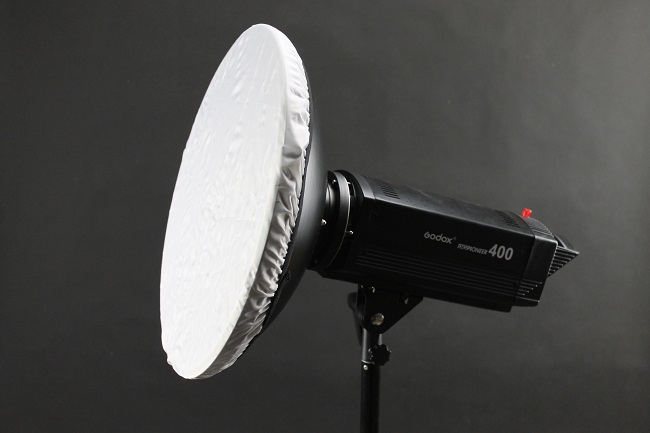 Stříbrný beauty dish 42cm s voštinou a difuzérem 1 (BD1S)