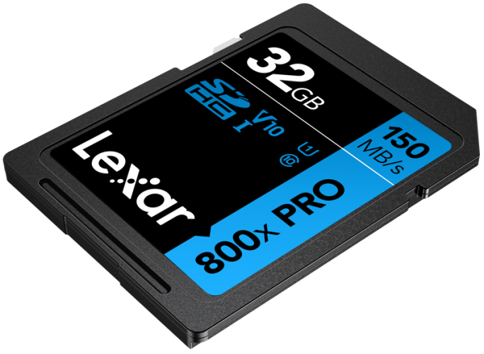 Lexar SDHC 800x Pro UHS-I cards, C10 (V10) U1, R150, 32GB