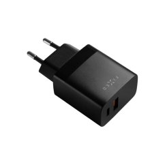 Nabíjačka FIXED sieťová s USB-C a USB výstupom, podpora PD a QC 3.0, 20W, čierna