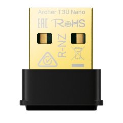 USB kliens TP-Link Archer T3U Nano AC 1300 Dual Band vezeték nélküli 400Mbps 2.4GHz/ 867Mbps 5GHz, USB 2.0