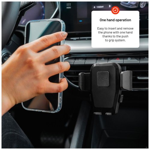 FIXED Iconiq Držák ventilace s rukojetí pro větrací mřížku, černý