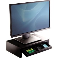 Stojan Fellowes Designer Suites pod monitor, s priehradkou, čierny