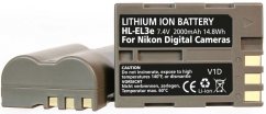Hähnel HL-EL3e, Nikon EN-EL3e, 2000 mAh, 7.4V, 14.8Wh, info systém