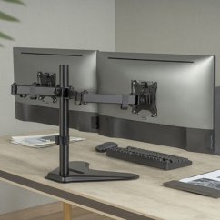 Držiak monitora Brateck LDT66-T024 stolný pre 2 monitory, čierny