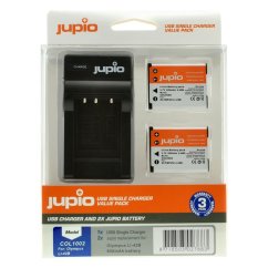 Jupio set 2x Li-40B (Li-42B/NP45/D-Li63/EN-EL10 ), 650 mAh + USB nabíječka