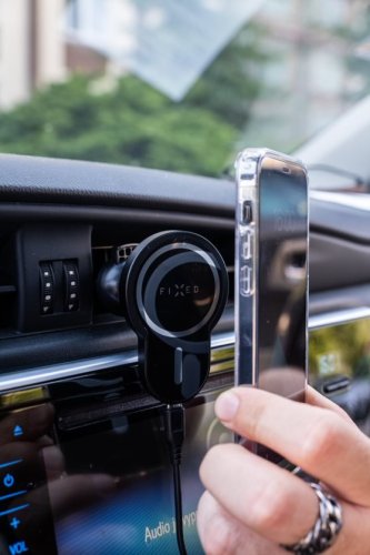 Držák FIXED MagClick s bezdrátovým nabíjením a podporou MagSafe, 15 W, černý