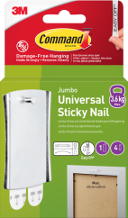 3M Command Jumbo 1 Hook + 4 strips Large