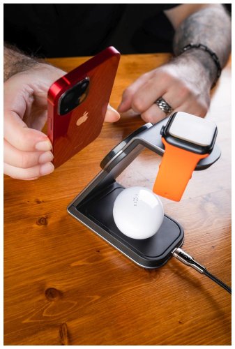 FIXED MagPowerstation ALU bezdrátová nabíječka 3v1 s MagSafe