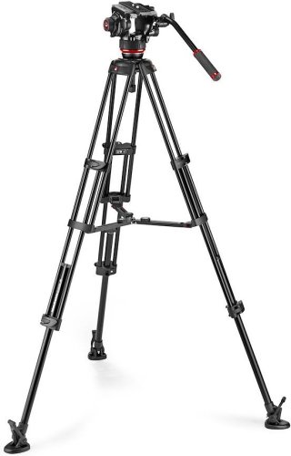 Manfrotto MVK504XTWINMA, 504X Fluid Video Head with Alu Twin Leg Tripod with middle spreader
