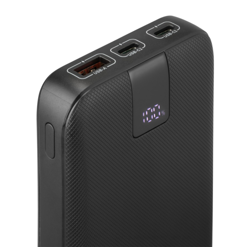 Hama PD 10 powerbank, 10000 mAh, 3 výstupy: 2x USB-C, 1x USB-A, LED displej, PD, Qualcomm