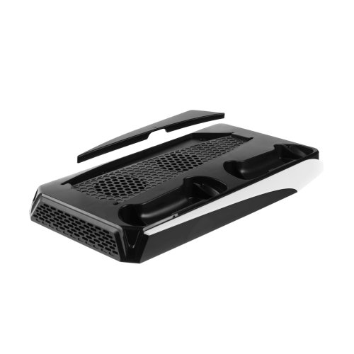 Dokovací stanice FIXED pro PlayStation 5 s chlazením a nabíjením pro dva ovladače DualSense, černo-bílá,