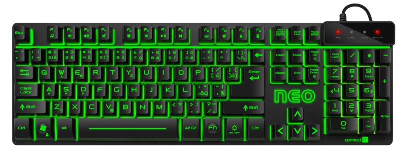Herní klávesnice Connect IT NEO (CZ + SK), drátová, podsvícená