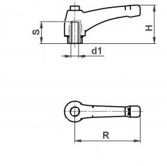 Állítható rögzítőkar – M8 kar, anya, cink, 80 mm (ZX80M8)