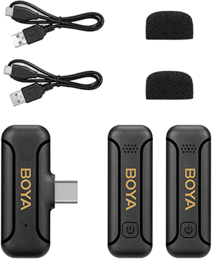 Boya BY-WM3T2-U2 - 2.4G Mini Wireless Microphone - for USB Type-C devices 1+2 Boya BY-WM3T2-U2 - 2.4G Mini Wireless Microphone - for USB Type-C devices 1+2