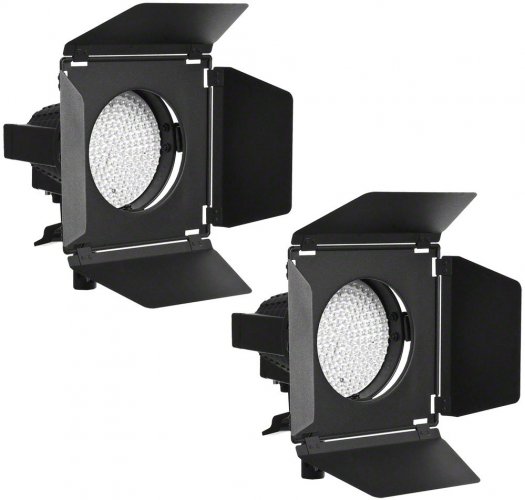 Walimex pro 2er Set LED Spotlight + Abschirmklappen