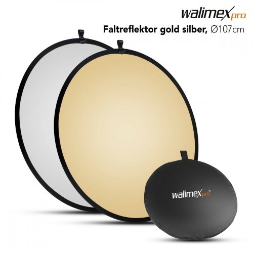 Walimex skládací reflektor 107cm zlatý/stříbrný