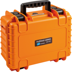 B&W Outdoor Cases BW Outdoor Case Type 3000 for GoPro Hero 12 (fits even GoPro Hero 9/10/11), charge-in-case. Orange