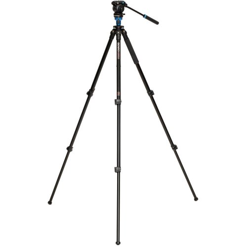Benro hliníkový video statív A1573F s video hlavou S2PRO | maximálna výška 158 cm | nosnosť 2,5 kg | hmotnosť 2,23 kg | zložený 70 cm