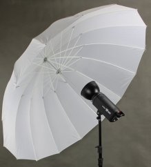 Štúdiový dáždnik 180cm biely difúzny