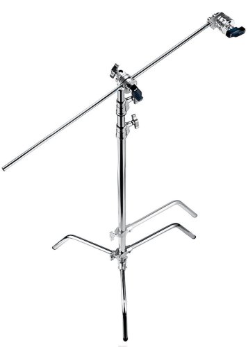Avenger C-Stand Kit 33 mit Gleitfuß (A2033L C-Stand + D520B 124cm Verlängerungsarm + D200 Greifkopf 2 1/2") Silber