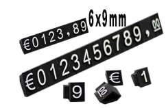 Plastové cenovky bílý prolis 6x9mm 1x řada EURO (ESS-W)