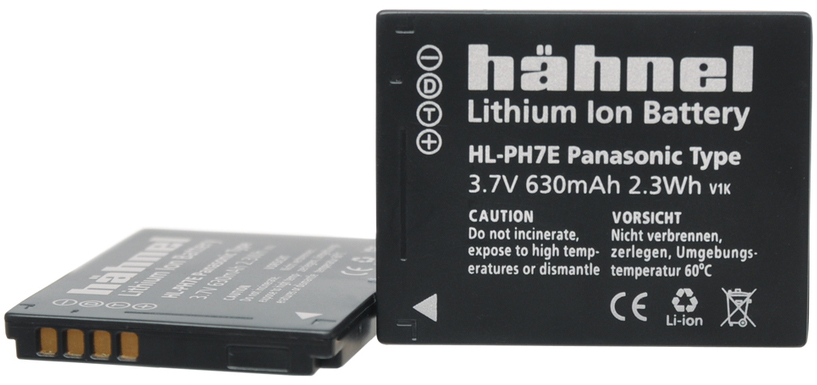 Hähnel HL-PH7E, Panasonic DMC-BCH7E, 630mAh, 3,7V, 2,3Wh