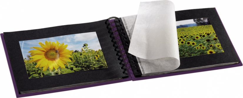 FINE ART 24x17 cm, Photo 10x15 cm/50 pcs, 50 Pages, Black Sheets (Lilac)