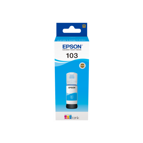Azurový inkoust Epson EcoTank 103, 65 ml (7 500 stran při 5% pokrytí)