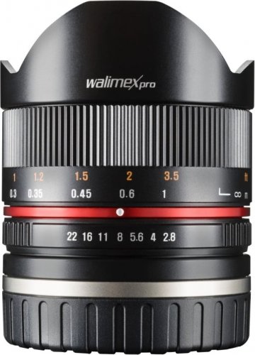 Walimex pro 8mm f/2,8 Fisheye II APS-C (Schwarz) Objektiv für Sony E