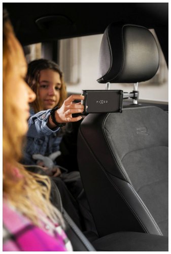 FIXED Tab Passenger 2 tartó fejtámla tartóval és táblagépekhez állítható karral, univerzális fekete színű